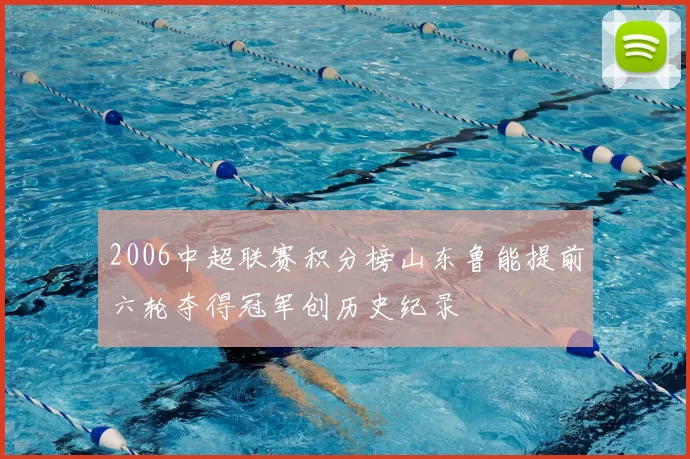 2006中超联赛积分榜山东鲁能提前六轮夺得冠军创历史纪录